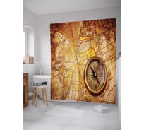 Штора (занавеска) для ванной JoyArty "Опытный координатор" из сатена, 180х200 см с крючками, sc_10992