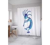 Штора (занавеска) для ванной JoyArty "Водный музыкант" из сатена, 180х200 см с крючками, sc_13222