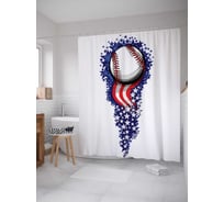 Штора (занавеска) для ванной JoyArty "Звездный бросок" из сатена, 180х200 см с крючками, sc_11447