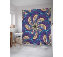 Штора (занавеска) для ванной JoyArty "Мельница из лепестков" из сатена, 180х200 см с крючками, sc_16938