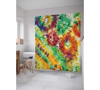 Штора (занавеска) для ванной JoyArty "Красочные светила" из сатена, 180х200 см с крючками, sc_16918
