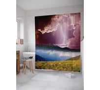 Штора (занавеска) для ванной JoyArty "Погодные странности" из сатена, 180х200 см с крючками, sc_16318