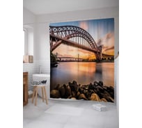 Штора (занавеска) для ванной JoyArty "Большой мост" из сатена, 180х200 см с крючками, sc_18059
