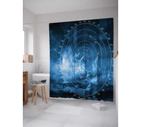 Штора (занавеска) для ванной JoyArty "Небесный радар" из сатена, 180х200 см с крючками, sc_17439
