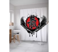 Штора (занавеска) для ванной JoyArty "Японские катаны" из сатена, 180х200 см с крючками, sc_18274