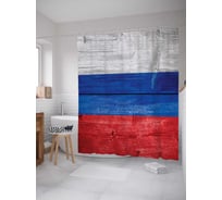 Штора (занавеска) для ванной JoyArty "Патриотический забор" из сатена, 180х200 см sc_378775