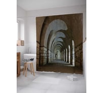 Штора (занавеска) для ванной JoyArty "Дивный тоннель" из сатена, 180х200 см с крючками, sc_17836