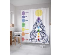 Штора (занавеска) для ванной JoyArty "Связь с космосом" из сатена, 180х200 см с крючками, sc_18755