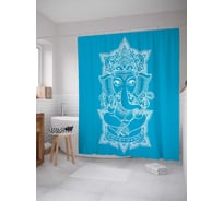 Штора (занавеска) для ванной JoyArty "Силуэт божества" из сатена, 180х200 см с крючками, sc_19216
