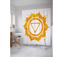 Штора (занавеска) для ванной JoyArty "Традиционный цветок" из сатена, 180х200 см с крючками, sc_18781