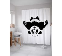 Штора (занавеска) для ванной JoyArty "Перевернутая панда" из сатена, 180х200 см с крючками, sc_18131