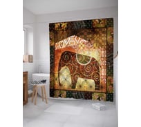 Штора (занавеска) для ванной JoyArty "Фантастический слон" из сатена, 180х200 см с крючками, sc_18867