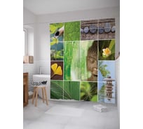 Штора (занавеска) для ванной JoyArty "Таинственный коллаж" из сатена, 180х200 см с крючками, sc_18450