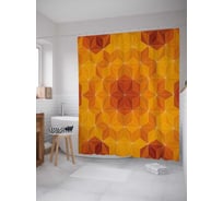 Штора (занавеска) для ванной JoyArty "Рельефная иллюзия" из сатена, 180х200 см с крючками, sc_18657