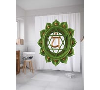 Штора (занавеска) для ванной JoyArty "Обозначение чакры" из сатена, 180х200 см с крючками, sc_18778