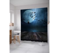 Штора (занавеска) для ванной JoyArty "Спускающийся паук" из сатена, 180х200 см с крючками, sc_18822