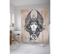 Штора (занавеска) для ванной JoyArty "Звездная дева" из сатена, 180х200 см с крючками, sc_18693