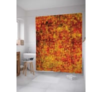 Штора (занавеска) для ванной JoyArty "Горящее плетение" из сатена, 180х200 см с крючками, sc_16712