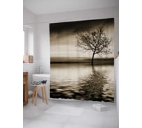 Штора (занавеска) для ванной JoyArty "Сила реки" из сатена, 180х200 см с крючками, sc_17222