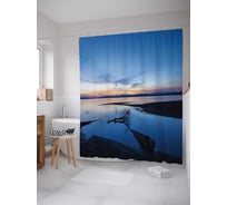 Штора (занавеска) для ванной JoyArty "Не посещаемый пляж" из сатена, 180х200 см с крючками, sc_17982