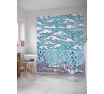 Штора (занавеска) для ванной JoyArty "Прогулка под дождем" из сатена, 180х200 см с крючками, sc_20516