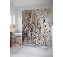 Штора (занавеска) для ванной JoyArty "Деревянный узор" из сатена, 180х200 см с крючками, sc_20375