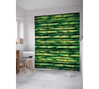 Штора (занавеска) для ванной JoyArty "Бамбуковая ограда" из сатена, 180х200 см с крючками, sc_13724