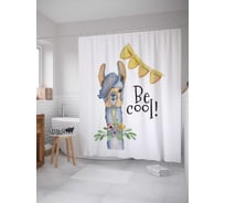 Штора (занавеска) для ванной JoyArty "Будь крутым!" из сатена, 180х200 см с крючками, sc_128639