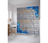 Штора (занавеска) для ванной JoyArty "Цветы сдвигаются" из сатена, 180х200 см с крючками, sc_20965