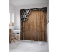 Штора (занавеска) для ванной JoyArty "Механическая сцена" из сатена, 180х200 см с крючками, sc_10934