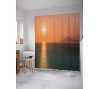 Штора (занавеска) для ванной JoyArty "Доплывешь до солнца" из сатена, 180х200 см с крючками, sc_16714