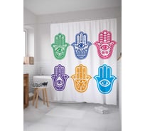 Штора (занавеска) для ванной JoyArty "Защитный амулет" из сатена, 180х200 см с крючками, sc_19263