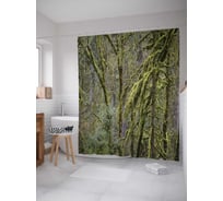 Штора (занавеска) для ванной JoyArty "Непроходимый лес" из сатена, 180х200 см с крючками, sc_16283