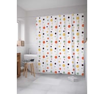 Штора (занавеска) для ванной JoyArty "Падение шаров" из сатена, 180х200 см с крючками, sc_20816