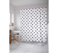 Штора (занавеска) для ванной JoyArty "Звездная классика" из сатена, 180х200 см с крючками, sc_18408