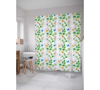 Штора (занавеска) для ванной JoyArty "Рай для насекомых" из сатена, 180х200 см с крючками, sc_16752