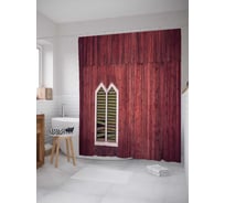 Штора (занавеска) для ванной JoyArty "Загляни в окошко" из сатена, 180х200 см с крючками, sc_18002