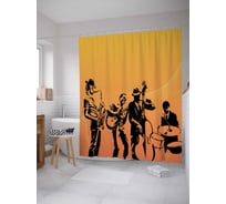 Штора (занавеска) для ванной JoyArty "Зажигательные музыканты" из сатена, 180х200 см с крючками, sc_16691