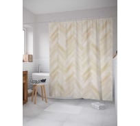 Штора (занавеска) для ванной JoyArty "Бледные зигзаги" из сатена, 180х200 см с крючками, sc_13537