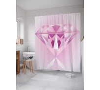 Штора (занавеска) для ванной JoyArty "Драгоценный бриллиант" из сатена, 180х200 см с крючками, sc_13311