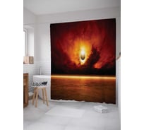 Штора (занавеска) для ванной JoyArty "Темный закат" из сатена, 180х200 см с крючками, sc_12896