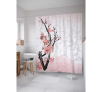 Штора (занавеска) для ванной JoyArty "Цветок жизни" из сатена, 180х200 см с крючками, sc_27457