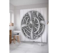 Штора (занавеска) для ванной JoyArty "Растительная емкость" из сатена, 180х200 см с крючками, sc_16986