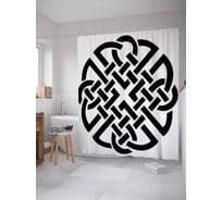 Штора (занавеска) для ванной JoyArty "Мрачный знак" из сатена, 180х200 см с крючками, sc_16893