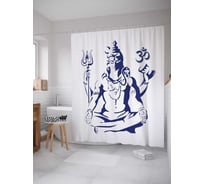 Штора (занавеска) для ванной JoyArty "Духовный наставник" из сатена, 180х200 см с крючками, sc_19249