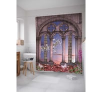 Штора (занавеска) для ванной JoyArty "Спасительный рассвет" из сатена, 180х200 см с крючками, sc_19158