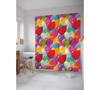 Штора (занавеска) для ванной JoyArty "Сердечное ограждение" из сатена, 180х200 см с крючками, sc_11738