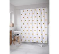 Штора (занавеска) для ванной JoyArty "Пятнистые точки" из сатена, 180х200 см с крючками, sc_29003