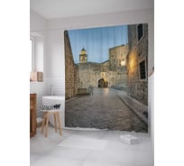 Штора (занавеска) для ванной JoyArty "Замковая площадь" из сатена, 180х200 см с крючками, sc_17250