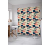 Штора (занавеска) для ванной JoyArty "Странные облака" из сатена, 180х200 см с крючками, sc_20518